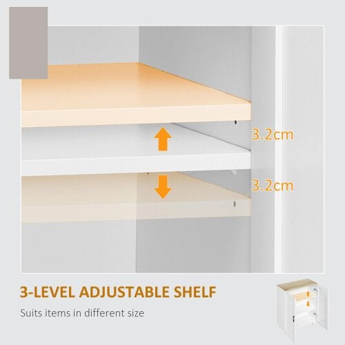 HOMCOM Sideboard Storage Cabinet with Adjustable Shelf 90cm, White