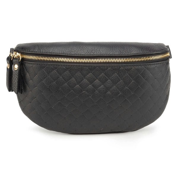 Elie Beaumont Woven Sling Bag Black - Midi size