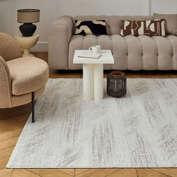 abstract rug, beige-cream colours, anti-allergic, and non-static properties
