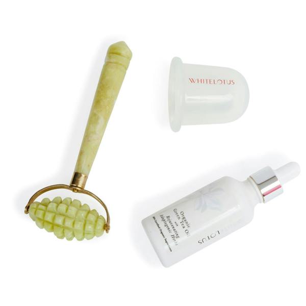 White Lotus Beauty Intensive Jade Roller - Natural Chemical Free Crystal in a Signature Silk Lined Box