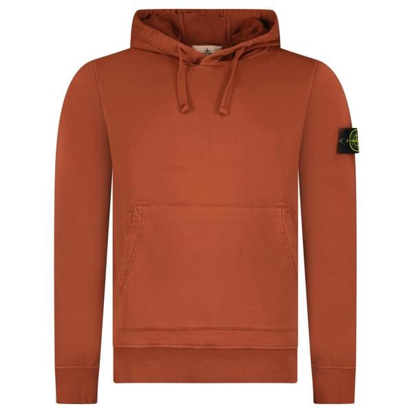 Stone Island Cotton Hoodie Sweatshirt Brick Red - chancefashionco