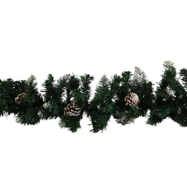 Samuel Alexander 2.7m Snow Tipped Christmas Garland with Pine Cones and Mixed Needles