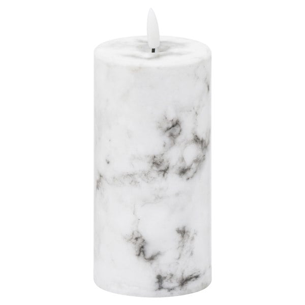 Hill Interiors Luxe Collection Marble Natural Glow Electric Candle - White/Black