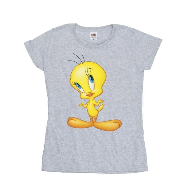 Looney Tunes Womens Tweety Standing Cotton T-Shirt - Sports Grey