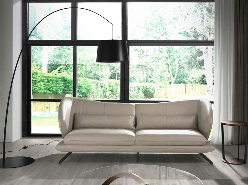 Angel Cerdá Taupe grey leather sofa 6145/6146