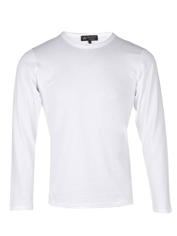 Supima Cotton Long Sleeve Crew Neck - White t-shirt