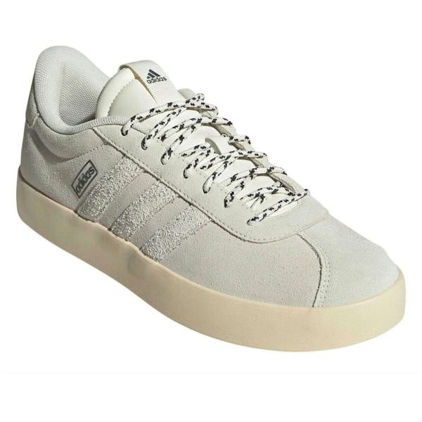Adidas Mens VL Court 3.0 Suede Low Cut Flat Trainers - Off White - 