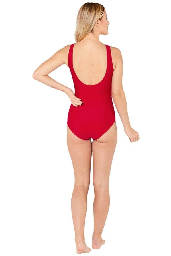 Red Belted Swimsuit