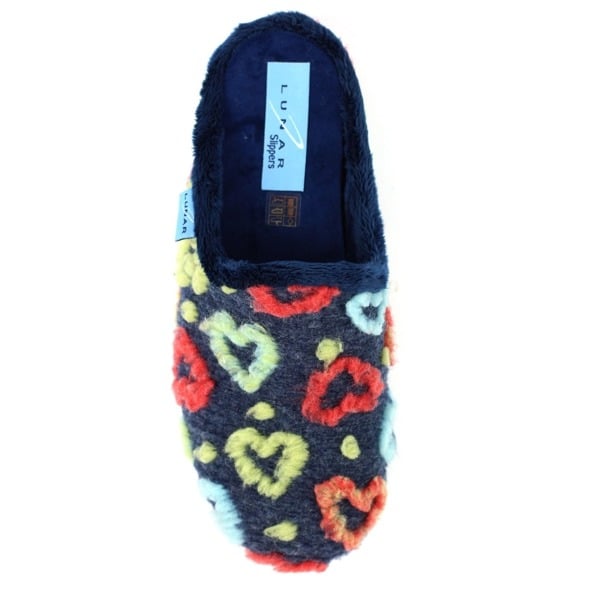 Lunar Womens Valentine Mule Slippers - Navy