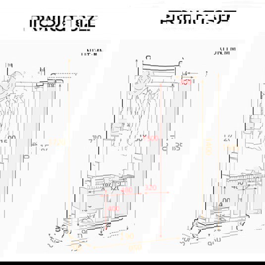 Grace Wardrobe, Cloth Rack, With Mirror-Rit Concept-Rit Concept