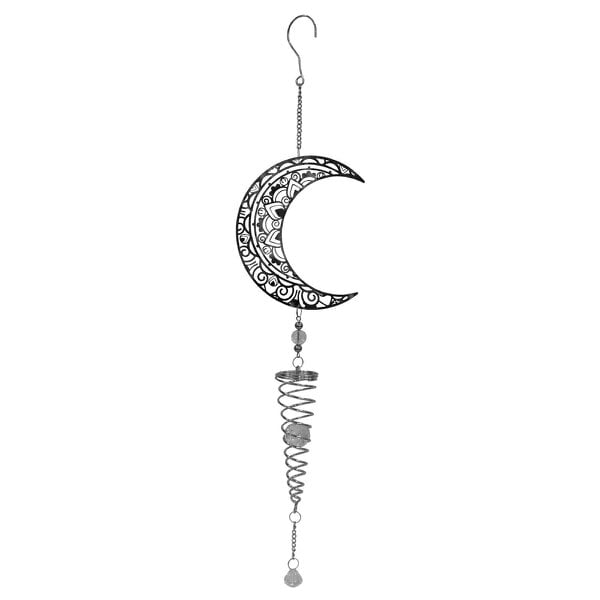 EDH Door Hardware Moon Stainless Steel Hanging Spiral Spinner – 80cm x 15cm | 3D Kinetic Wind Sculpture for Garden, Patio & Home Décor