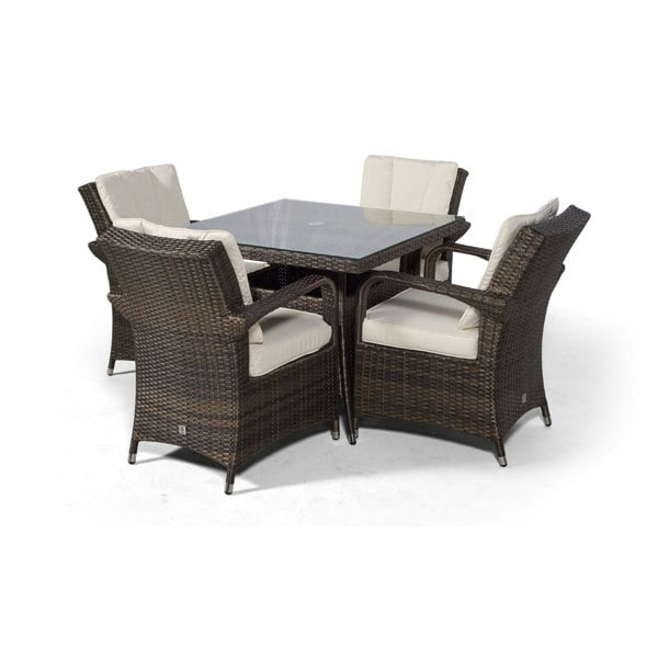 Giardino Arizona Square 4 Seater Rattan Patio Dining Set
