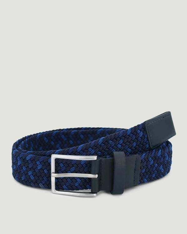 Larsson & Co Navy Multi Tonal Woven Casual Stretch Belt