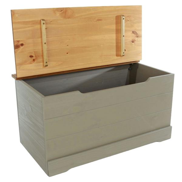 Core Products Corona Grey Modern Storage Trunk Chest, Waxed Pine