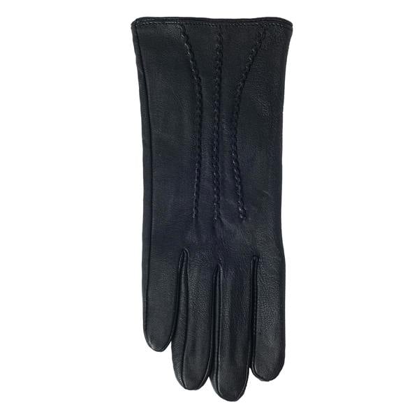 Quivano Womens Leather Gloves With 3 Stripe Detail