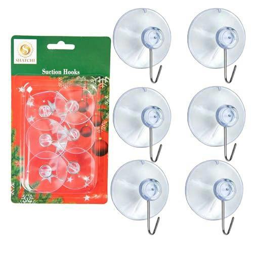 43mm Clear Suction Cup Hooks, Pack of 6 for Bathrooms, Kitchens and Smooth Surfaces image 3