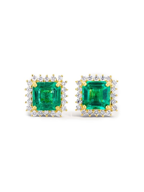 Gemdaia Emerald & Diamond Earrings