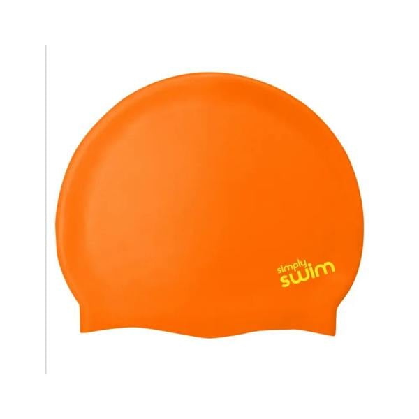 Orange Simply Swim silicone swim cap in attractive solid colours
