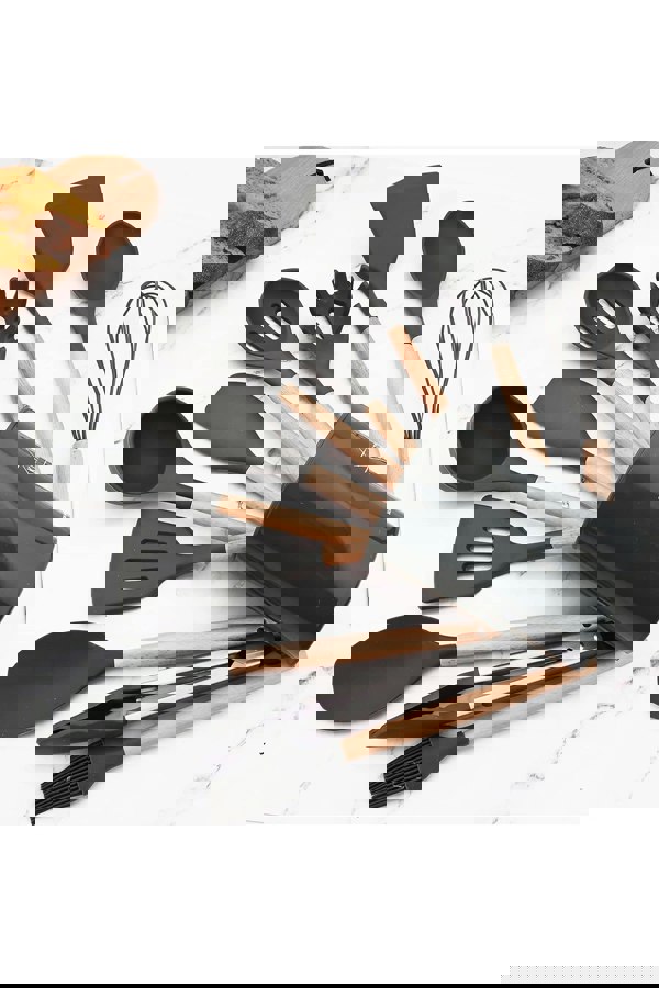 Living and Home 11-piece Silicone Kitchen Utensil Set for Nonstick Cookware Kitchenware Set