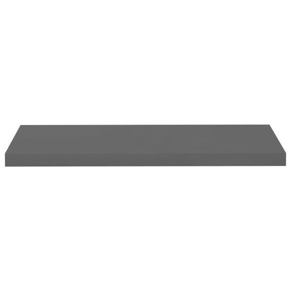 Berkfield Floating Wall Shelf High Gloss Grey 80x23.5x3.8 cm MDF