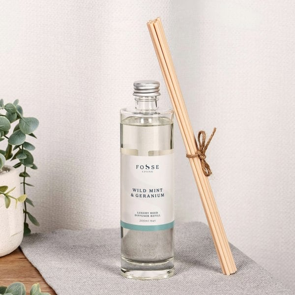 Fosse Living Wild Mint & Geranium Reed Diffuser Refill 200ml