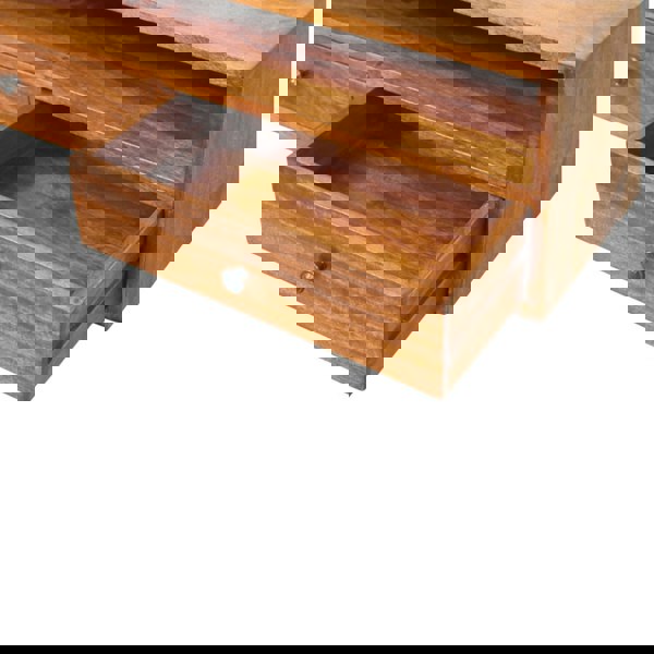 Artisan Furniture Solid Wood Lunar 2 Drawer Chestnut Wall Mounted Media Unit