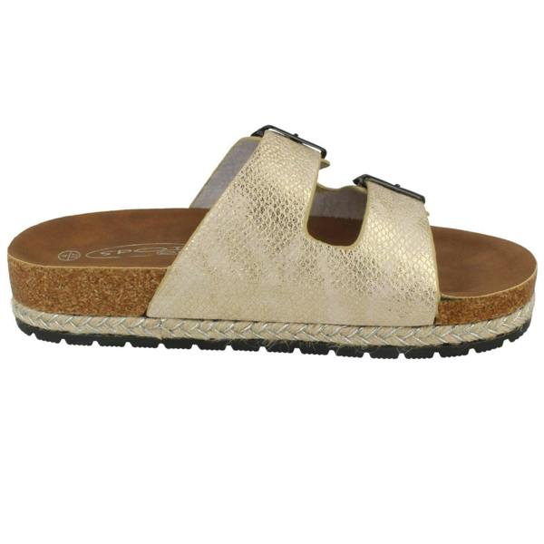 Spot On Ladies Spot On Double Strap Mules F10898