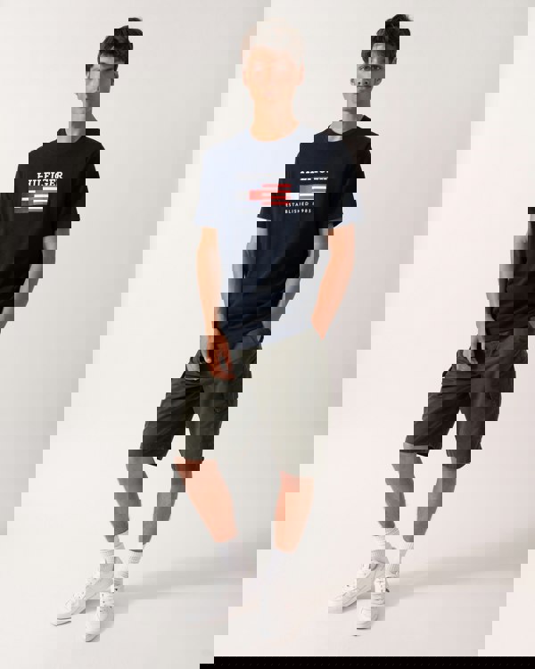 Tommy Hilfiger Americana Monotype Flag Box Mens T Shirt - Desert Sky - CHO - Designer Mens T-Shirts & Tops