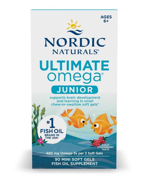 Nordic Naturals Ultimate Omega Fish Oil Junior, 680mg Strawberry - 90 mini softgels