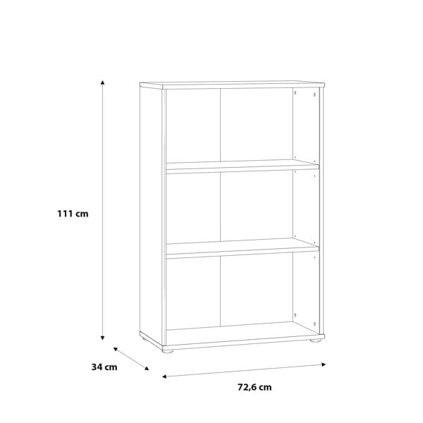 Furniture To Go Essential Tall Wide 2 Shelf Bookcase in Vintage Oak