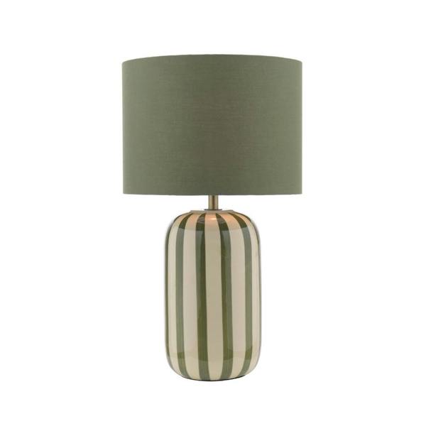 Pagazzi Lighting Zella Green Striped Table Lamp