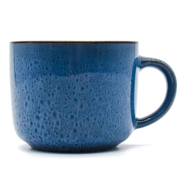 Scandi Home Set of Four Drammen Blue Reactive Glaze Ceramic Mugs