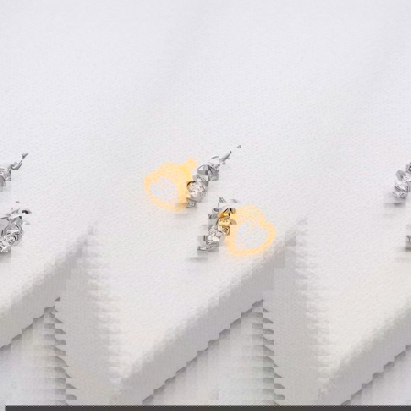 Ted Baker Han Gold Tone Crystal Heart Stud Earrings TBJ1654-02-02