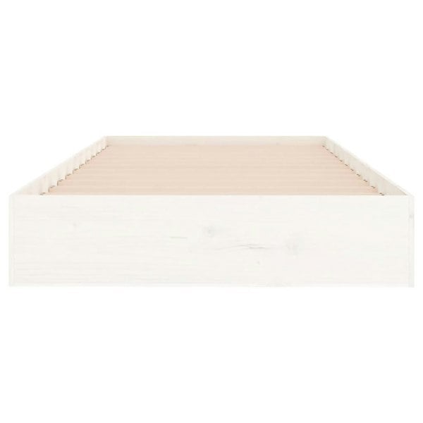 Berkfield Bed Frame White Solid Wood 100x200 cm