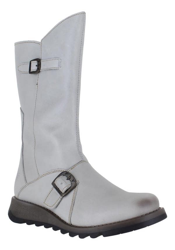 Fly London Mes 2 Womens Wedge Heel Leather Buckle Mid-Calf Boots