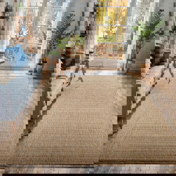 Livabliss Tuareg-Global Beige Brown Ivory Graphic In- & Outdoor Jute-Look Rug