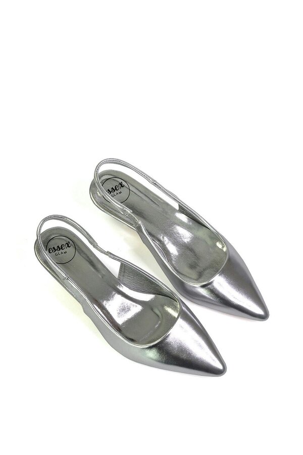 XY LONDON Pointed Toe Sling Back Kitten Heel Sandals