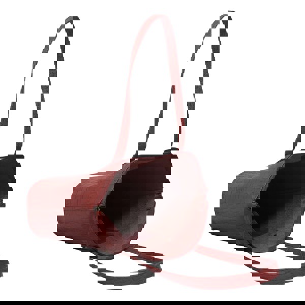 Assots London 'MELANIE' Bright Red Croc Real Leather Unlined Bucket Bag