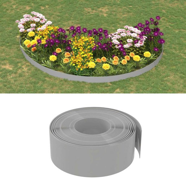 Berkfield Garden Edgings 5 pcs Grey 10 m 20 cm Polyethylene