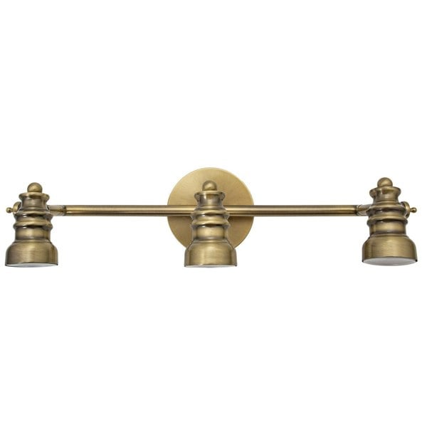Antique Brass Wireless Rechargeable LED Touch Dimmer Triple Spot Wall Light Image 8