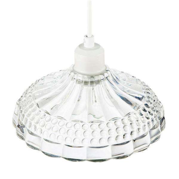 Modern Clear Textured Glass Dome Pendant Light Shade with Bubble Decor Image 3