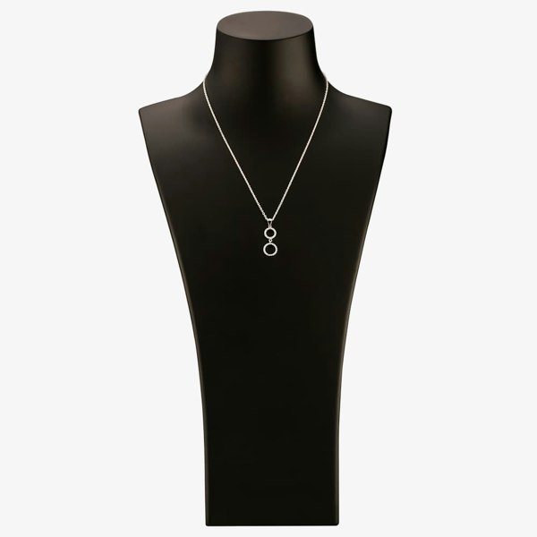T. H. Baker Silver Double Cubic Zirconia Halo Pendant and Dropper Earring Set SET12519