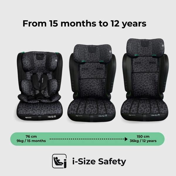 My Babiie MBCS50 Toddler to Booster R129 Car Seat - Black Leopard