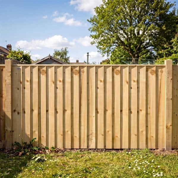 Premier Garden Supplies Flat Top Feather Edge Semi-Braced Fence Panel - 3 Pack H: 3ft x W: 6ft (182.8cm) - Wood - Pressure Treated (Tanalised)