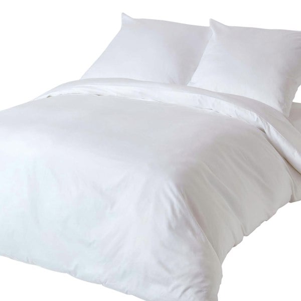 HOMESCAPES Organic 400 TC Egyptian Cotton Sateen Duvet Cover Set, European Size