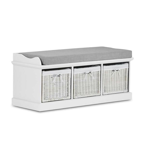 Statement Furniture Tetbury Large Hallway Set with Storage Baskets and Cushion Seat