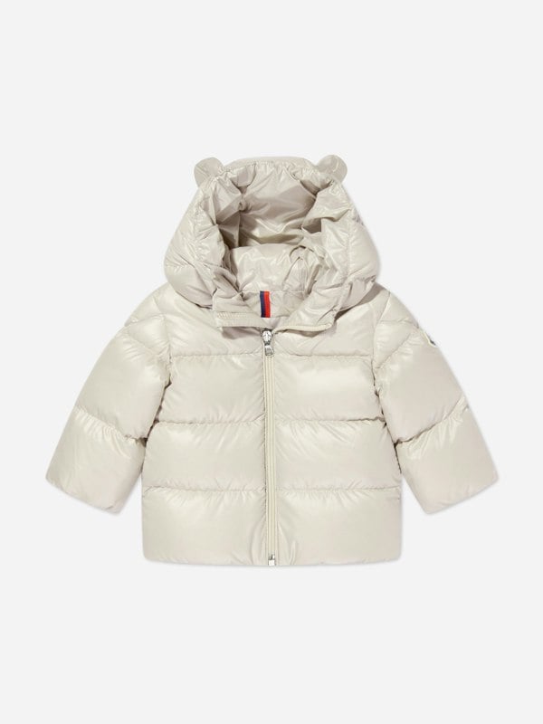 Moncler Enfant Baby Down Padded Snowsuit in Beige