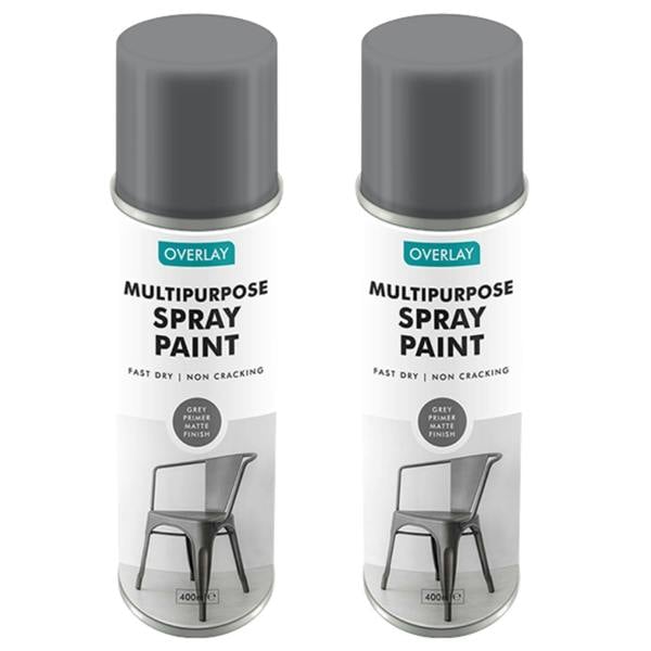 Overlay 2X Overlay Grey Primer Matt Auto Professional Spray Paint 400ml