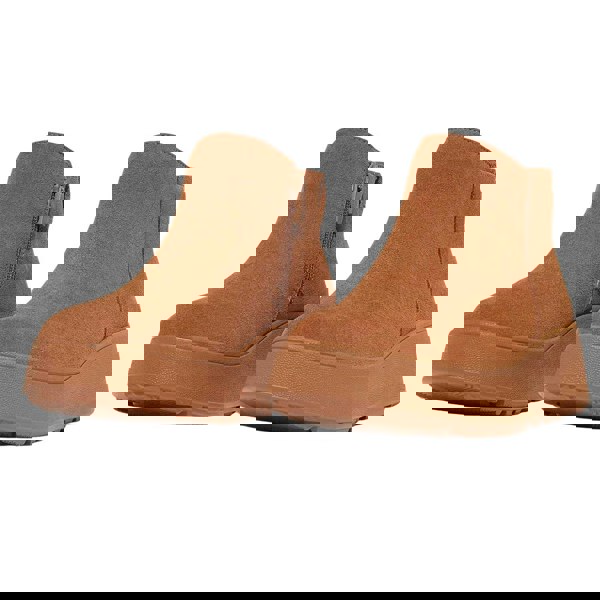 Fit Flop Women's F-Mode Suede Flatform Side Zip Ankle Boots - Tan