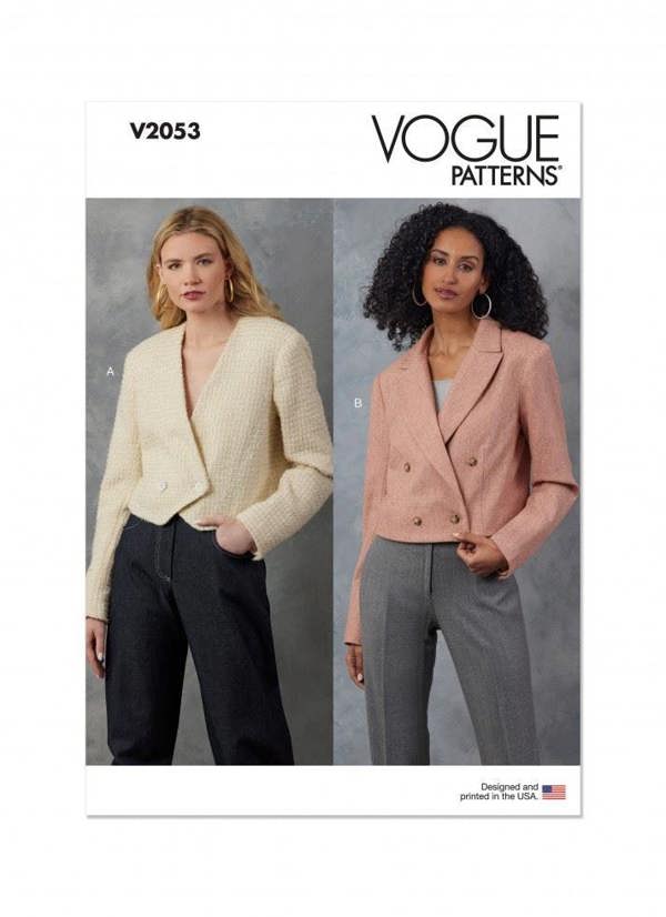 Vogue Sewing Pattern 2053, Jackets for Women, D5 (4-6-8-10-12) - Intermediate